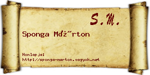 Sponga Márton névjegykártya