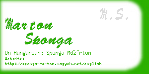 marton sponga business card